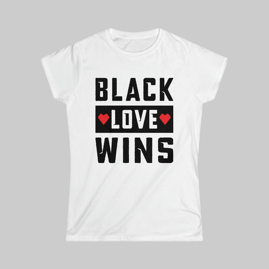 Women's Softstyle Black Love Wins Tee, Celebrate Joy & Community in our Ultra-Soft Tee