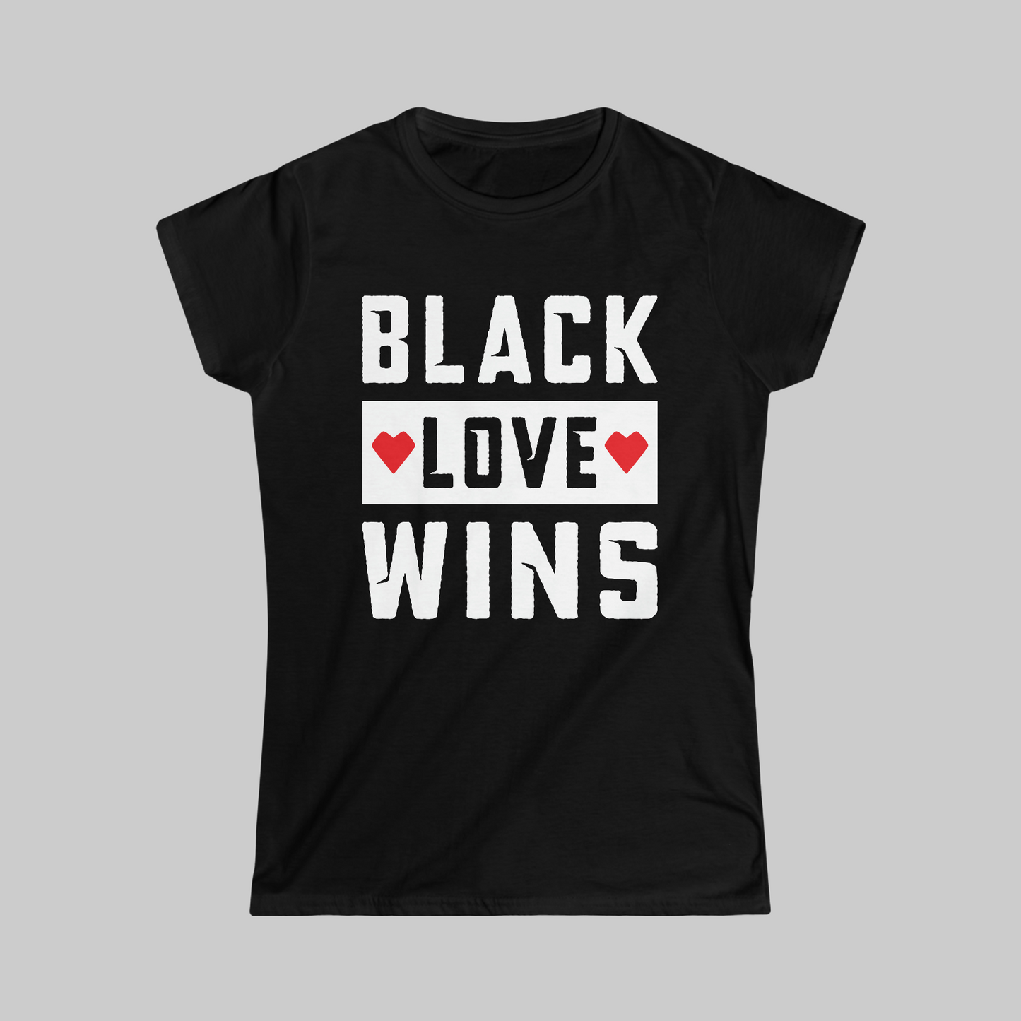 Women's Softstyle Black Love Wins Tee, Celebrate Joy & Community in our Ultra-Soft Tee