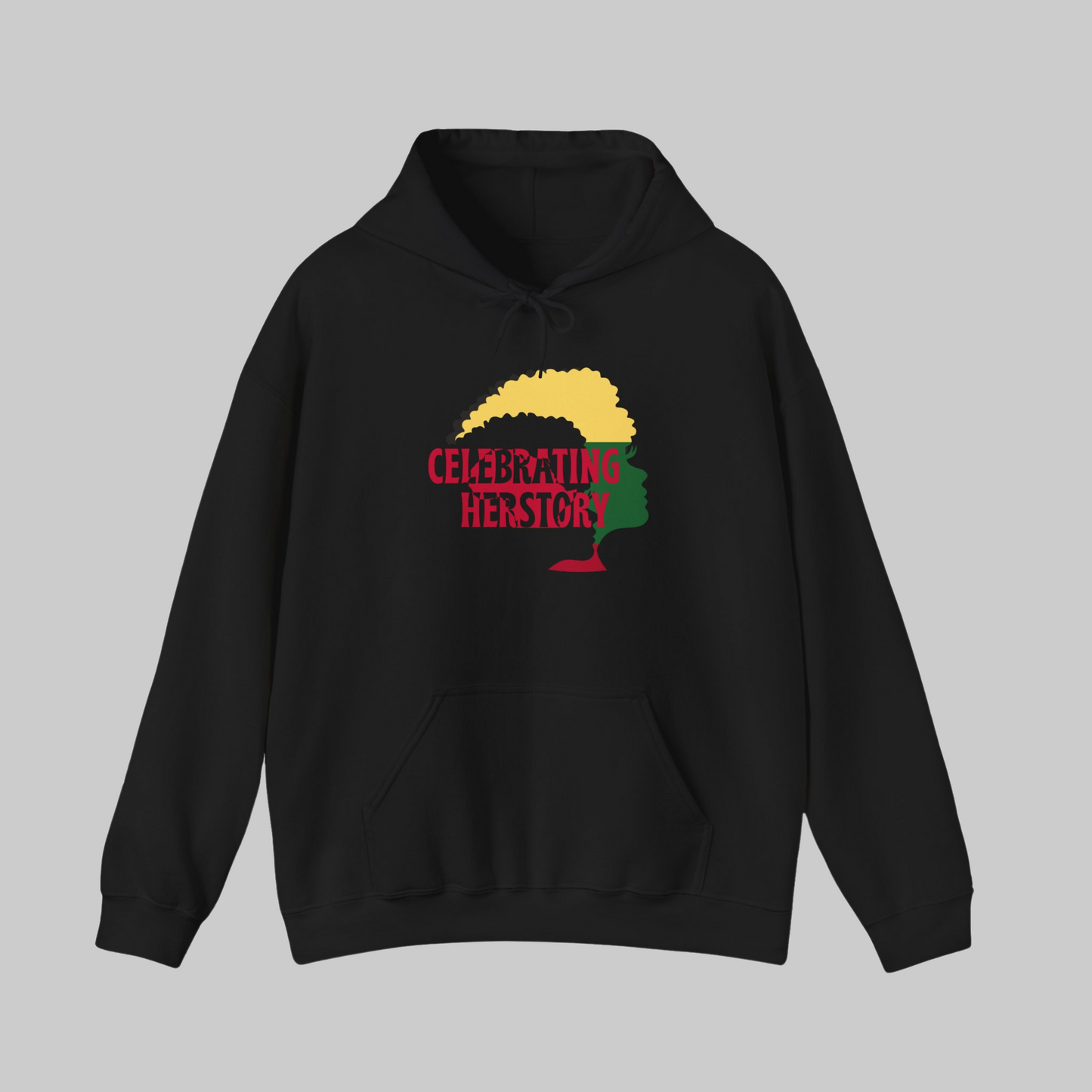 Celebrating Her Unisex Heavy Blend Hoodie: Cozy Empowerment Apparel for Black Queens and Kings