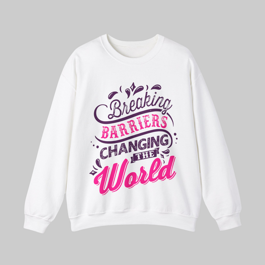 Unisex Exclusive  Breaking Barriers Crewneck Sweatshirt, Empower the Movement, Changing the World, Affirmation Fashion for Black Women, Black Queen Exclusive