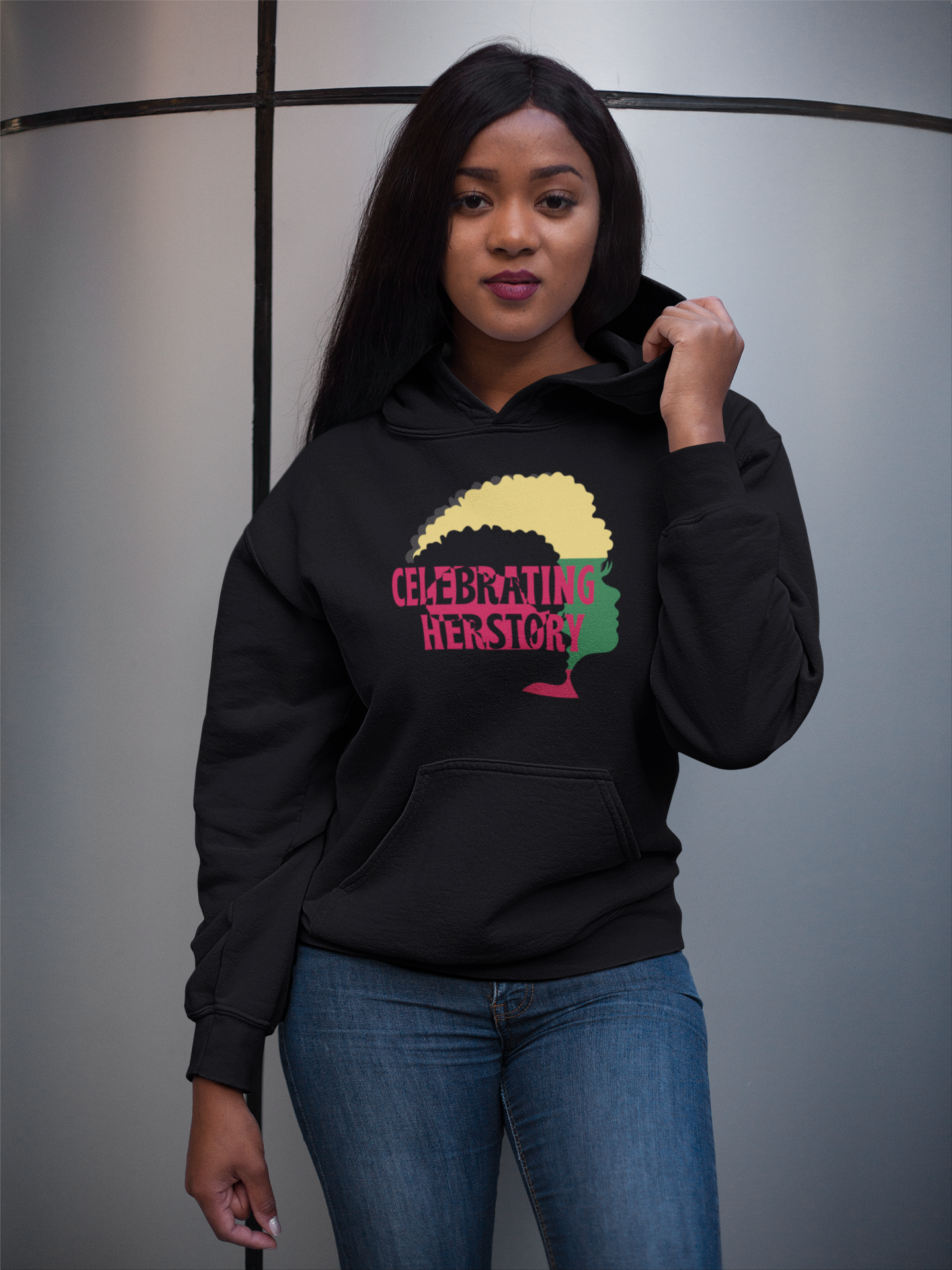 Celebrating Her Unisex Heavy Blend Hoodie: Cozy Empowerment Apparel for Black Queens and Kings