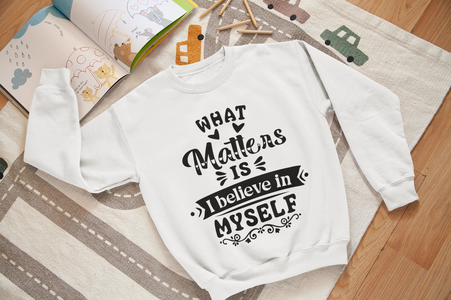 Youth Believe in Yourself Affirmation Sweatshirt,  Rock your Power Sweatshirt, Believe in Yourself Gift, Inner Strength, Gear up for Greatness Outfit