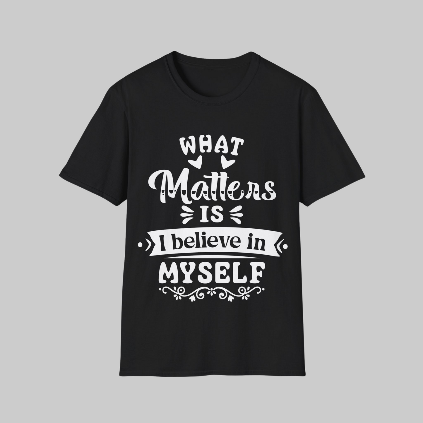 Adult Unisex Believe in Yourself Affirmation Short Sleeve Tee, Black Excellence Outfit, Feel Good Fashion,  Self Love Clothing, Motivational Gifts, BHM Gifts